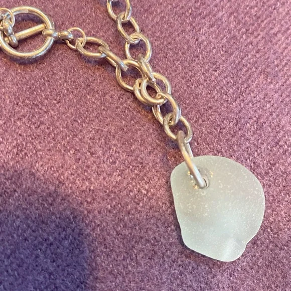 Seaglass & Sterling Silver Bracelet - Picture 5 of 8